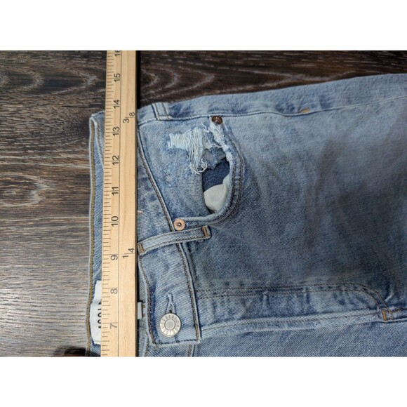 AGOLDE Jeans 27 Light Wash Nico High Rise Slim Raw Hem Distressed Cropped Mb - Picture 8 of 10